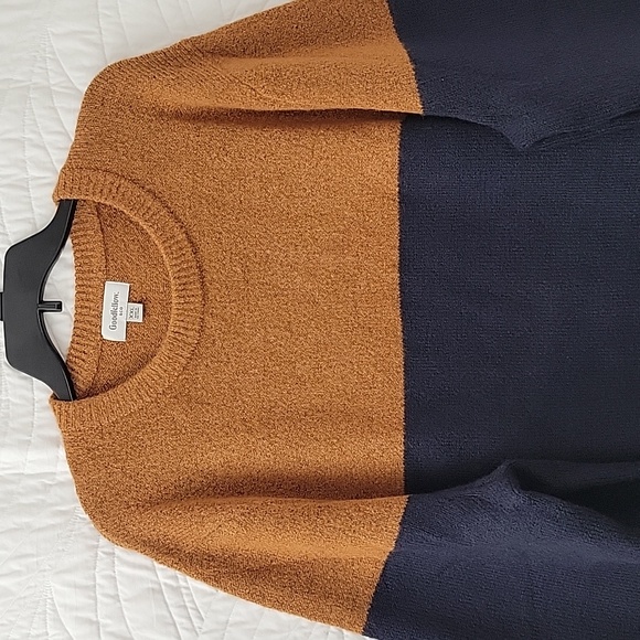 Autumn and winter men's knitted sweater, casual color matching pullovers Sz XXL - Picture 2 of 6